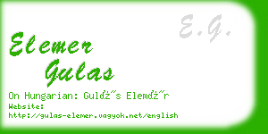 elemer gulas business card